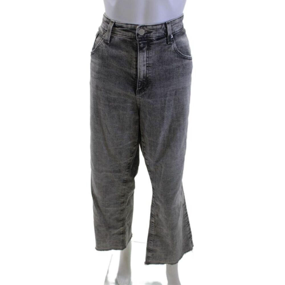 Adriano Goldschmied Women Cropped Wide-Leg Gray Jeans Size 31